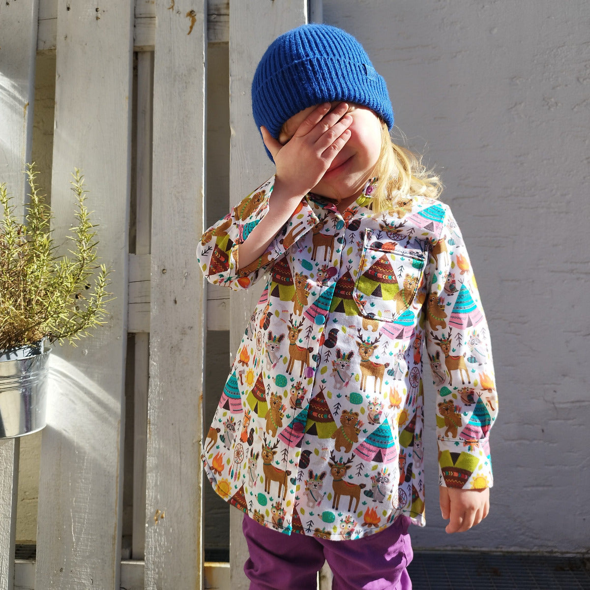 Papierschnittmuster Hemdbluse Kinder von Fadenkäfer