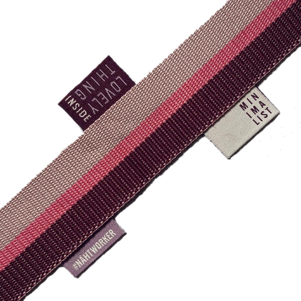 Prülla #mehrEtikette Gurtband Beere Streifen
