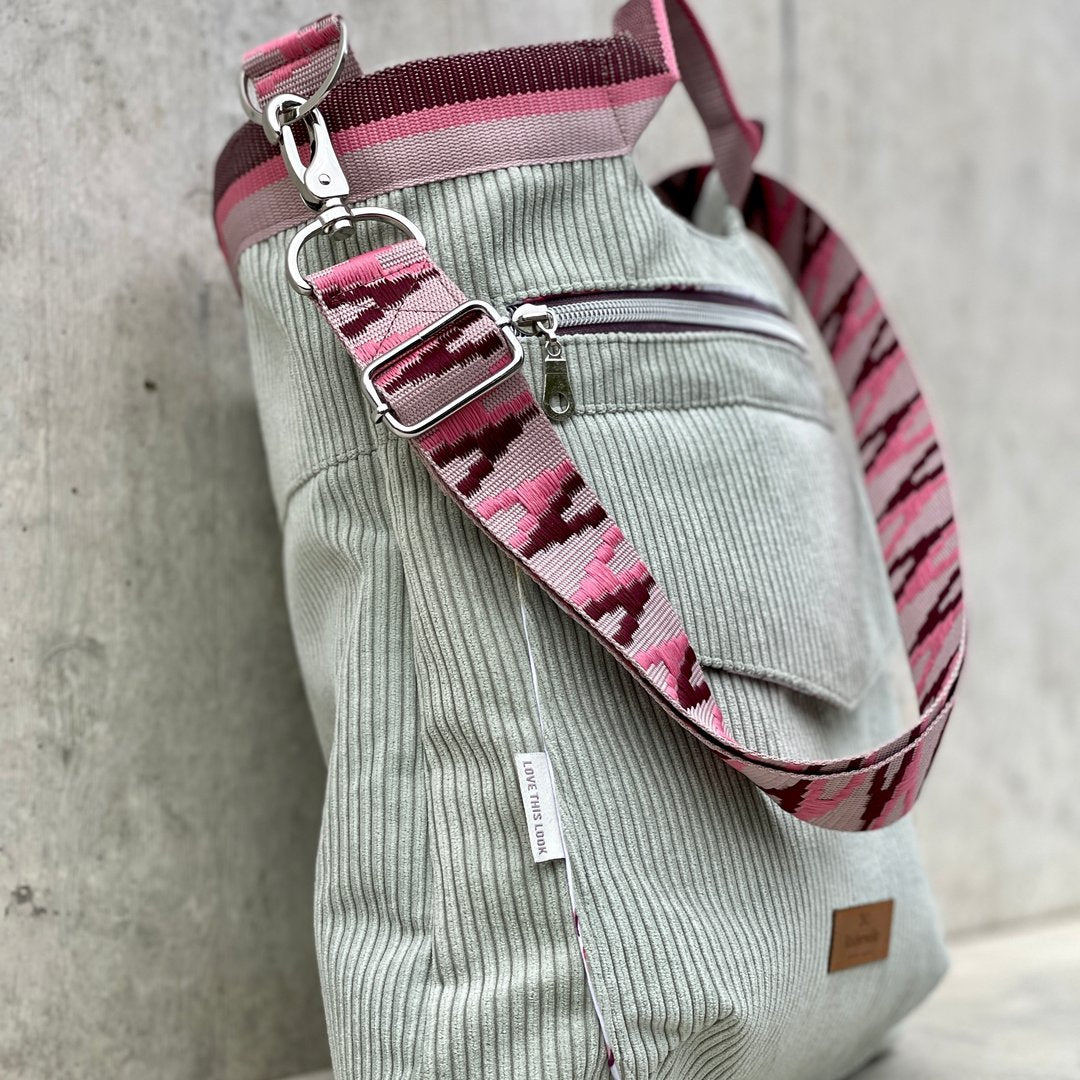 Prülla #mehrEtikette Gurtband Beere ZickZack