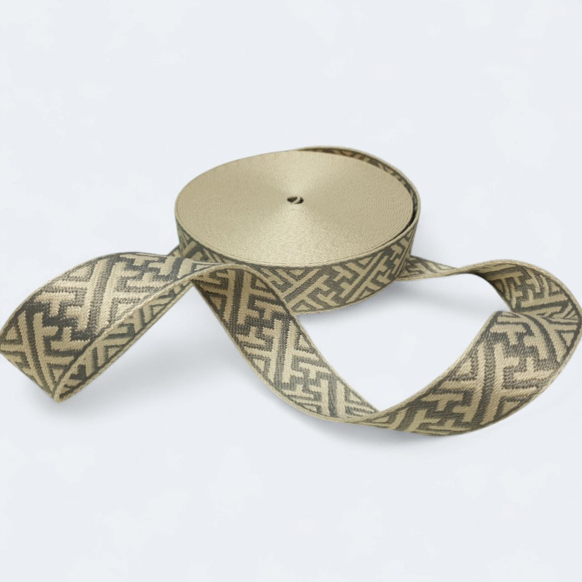 Gurtband Geo 38mm grau/sand