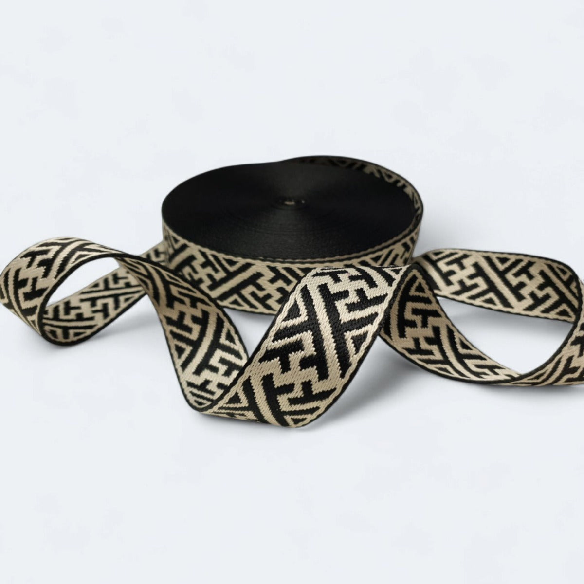 Gurtband Geo 38mm schwarz/sand