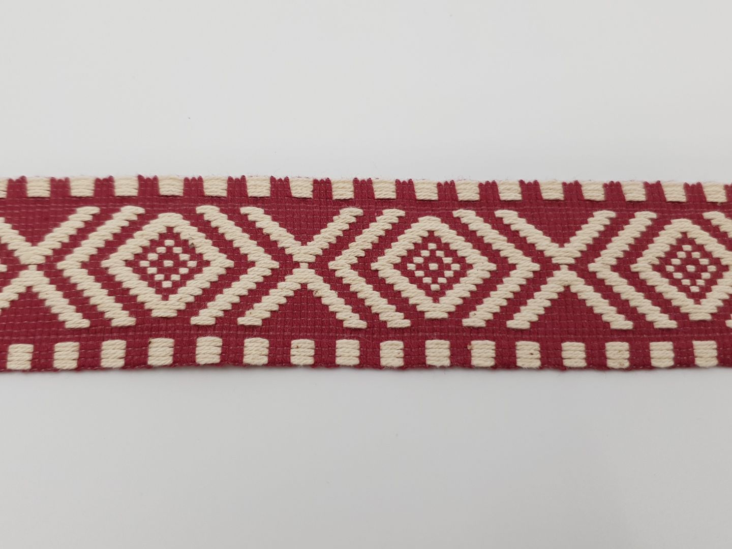 Webband Boho 38mm weinrot/ecru