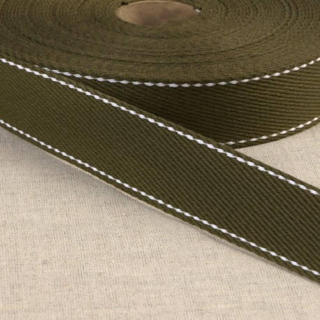 Gurtenband 30mm khaki/weiss