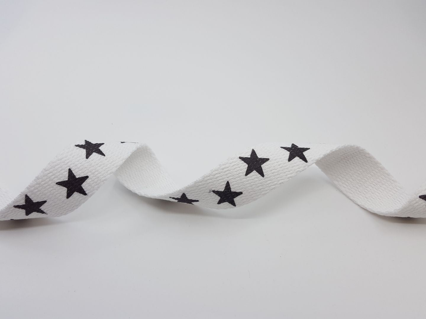 Gurtenband Stars 30mm weiss/schwarz