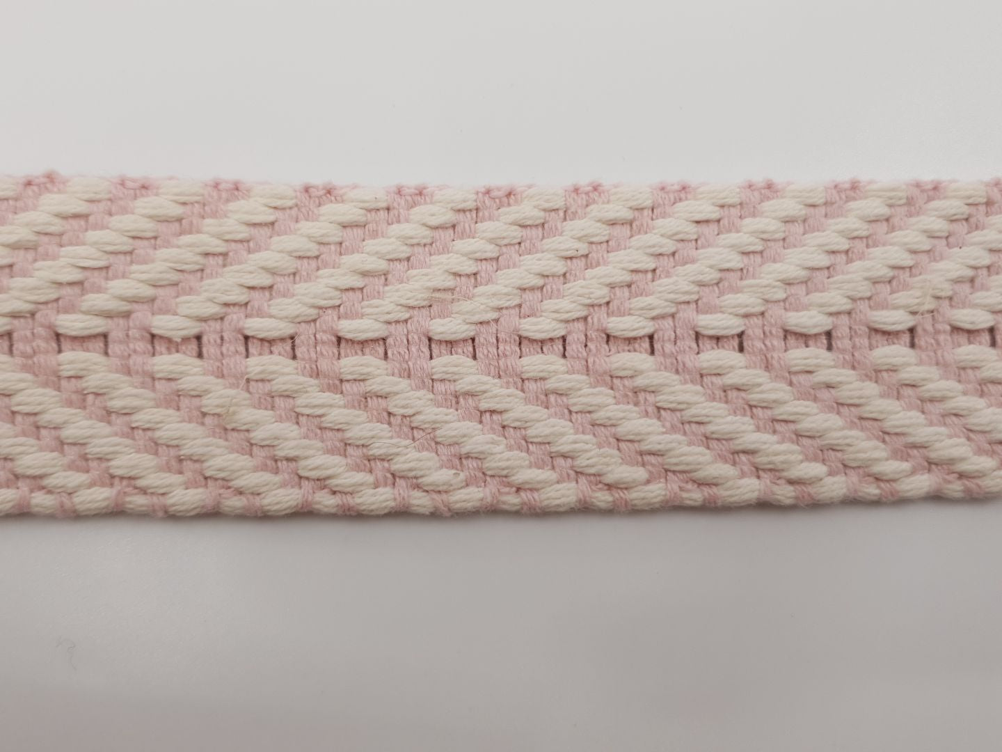 Gurtenband Stripes 40mm rosa/ecru