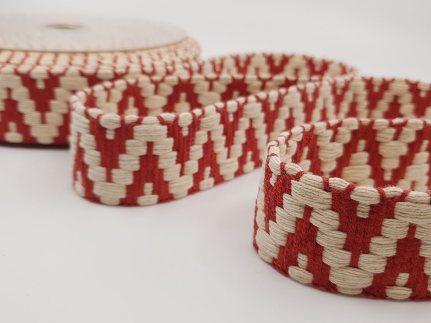 Gurtenband ZickZack 40mm rot/ecru