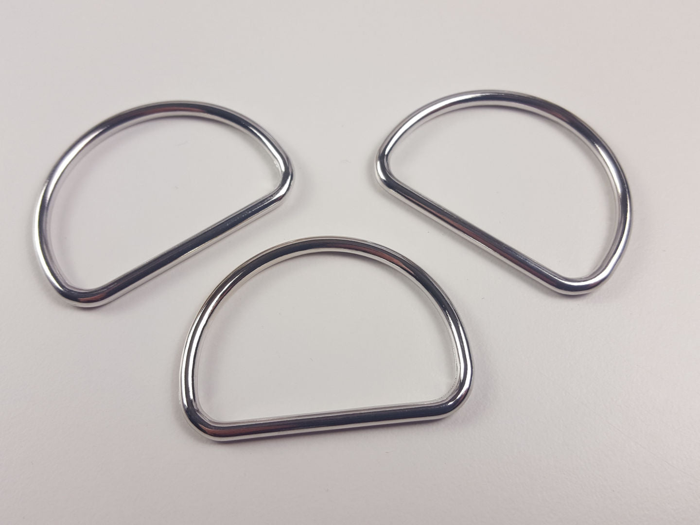 Halbrund-Ringe 40 mm silber glänzend für 40mm Gurtband