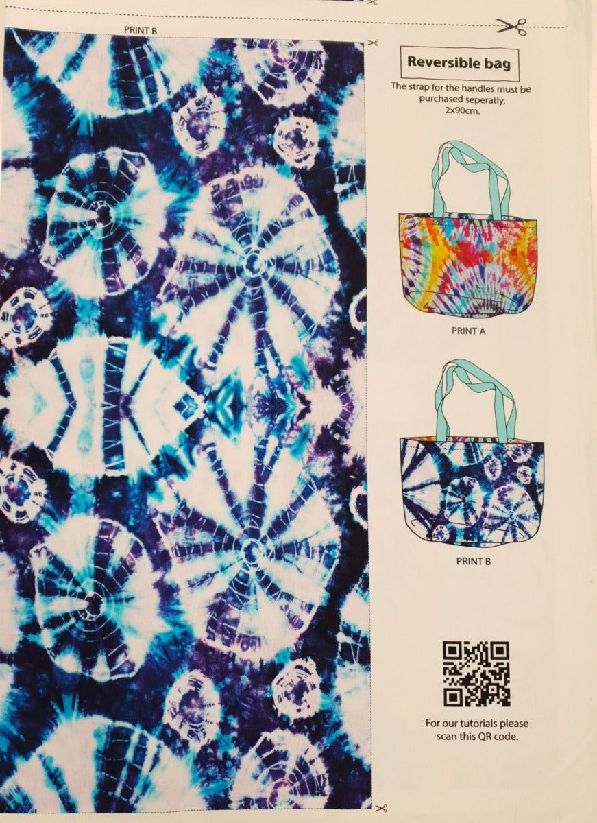 Tie Dye Summerbag Panel dunkelblau/weiss/bunt