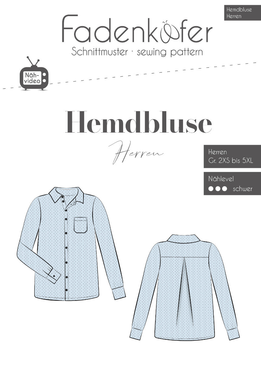 Papierschnittmuster Hemd Herren von Fadenkäfer