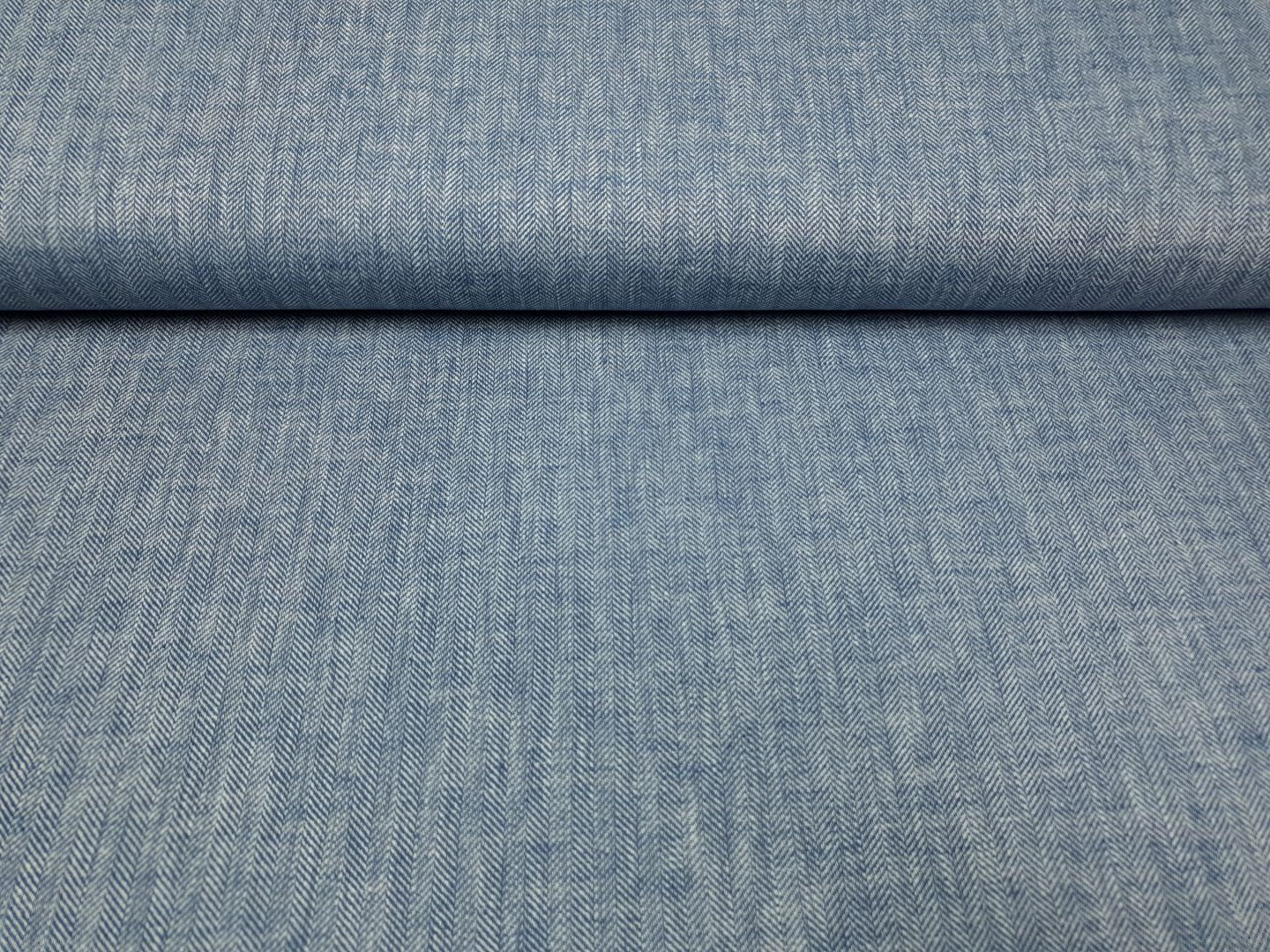 Herringbone denim/weiss