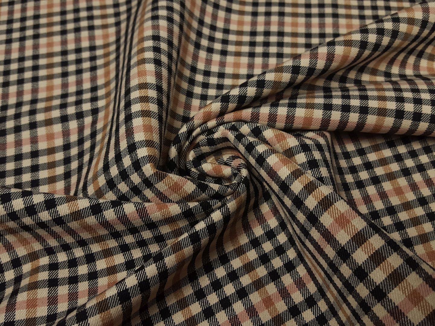 Higgins elast. Hosenstoff, Bengalin beige/schwarz