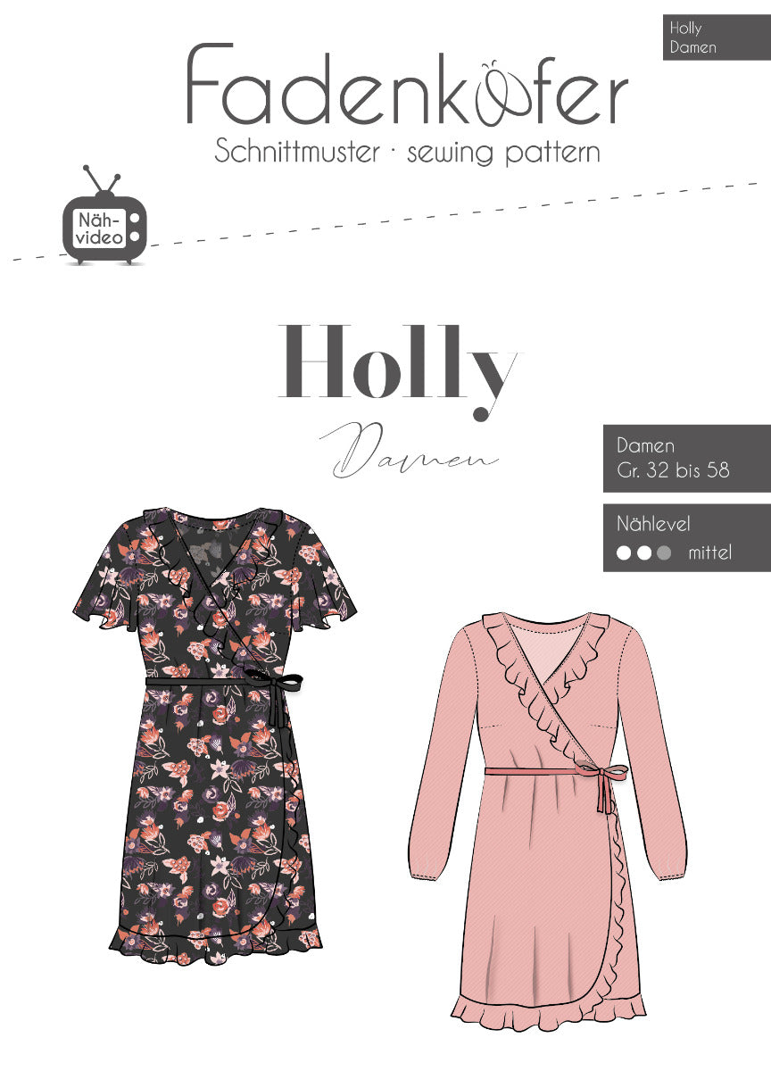 Papierschnittmuster Wickelkleid Holly Damen von Fadenkäfer