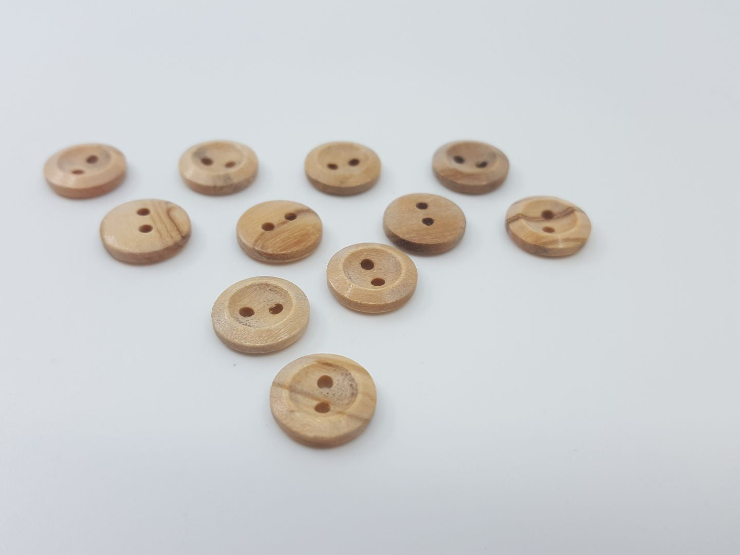 Holzknöpfe mit Rand beige 11mm