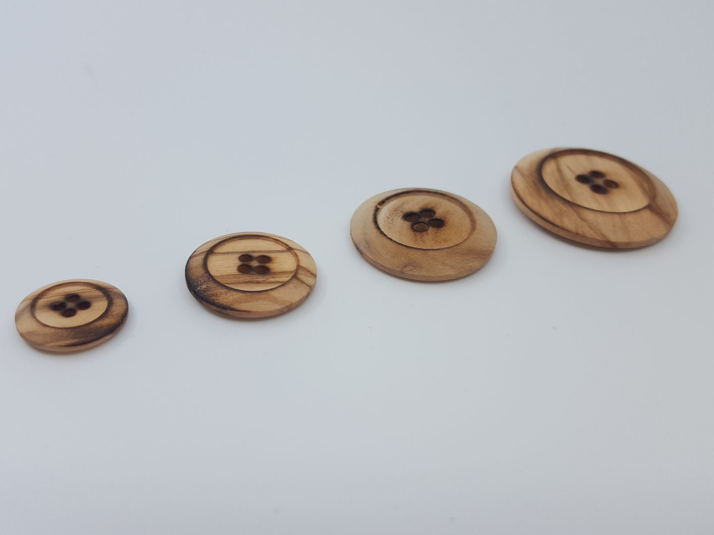 Holzknöpfe mit Rand beige 30mm
