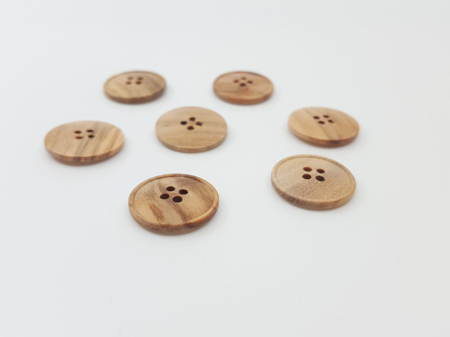 Holzknöpfe mit Rand beige 27mm