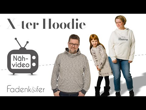Papierschnittmuster X-te Hoodie Kinder von Fadenkäfer