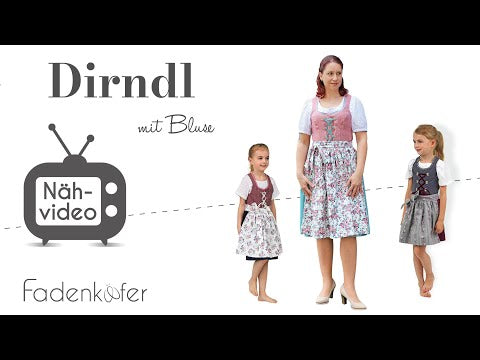 Papierschnittmuster Dirndl inkl. Bluse Damen von Fadenkäfer