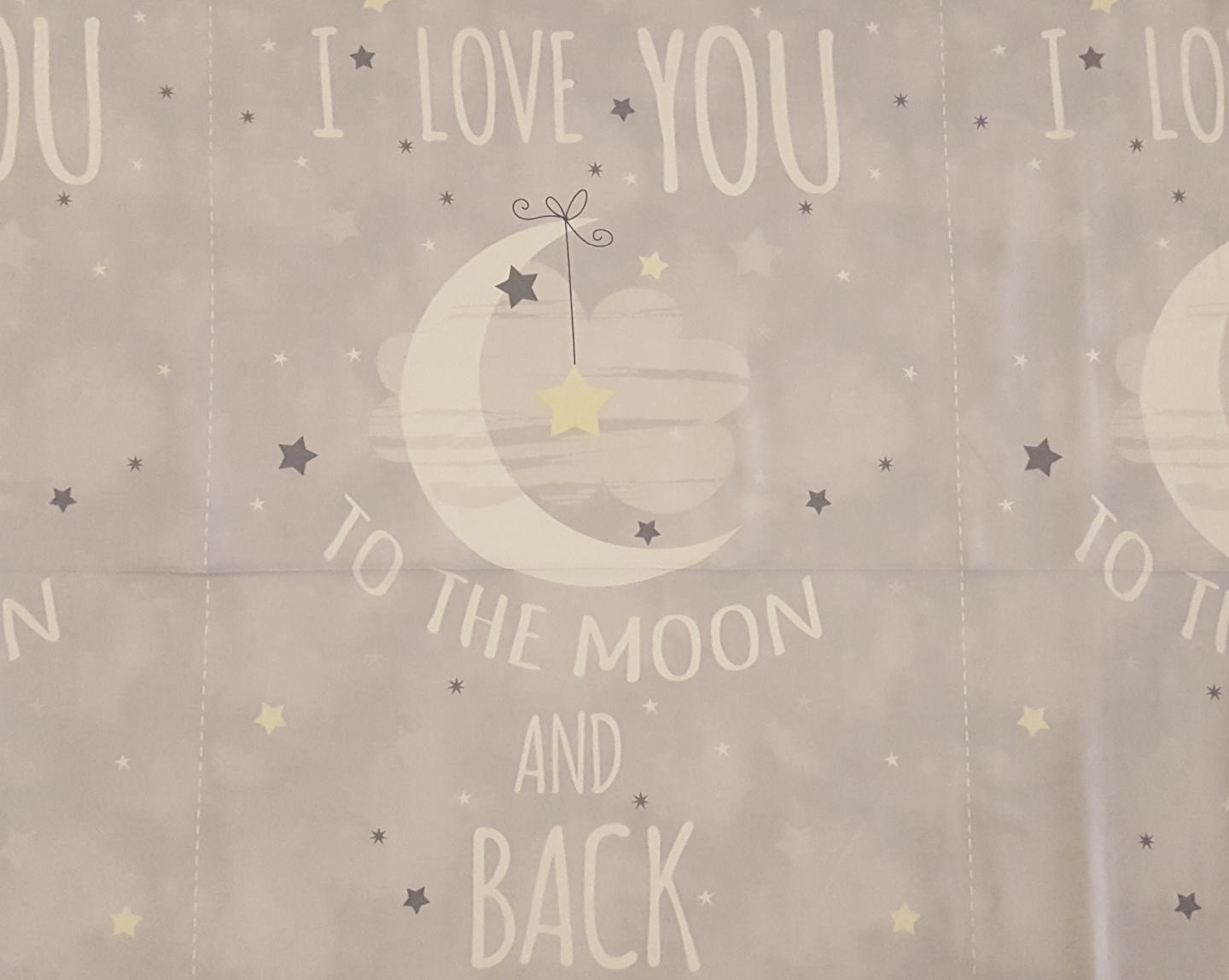 I love you to the moon and back, hellgrau/dunkelgrau/weiss