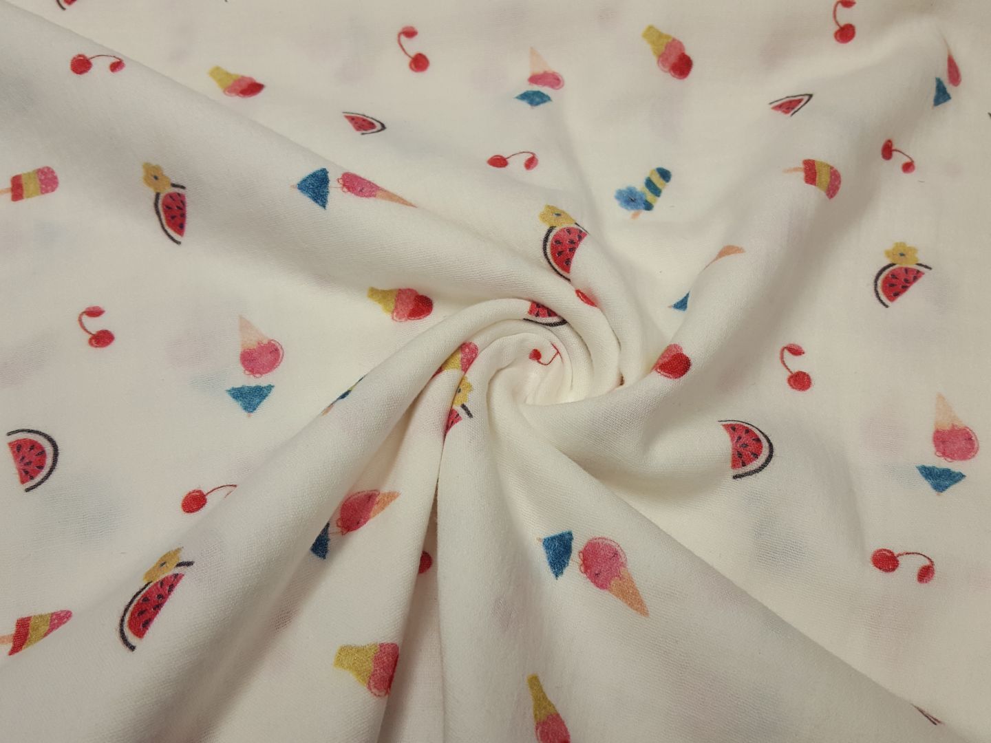 Muslin Double Gaze Ice cream and Melones weiss/pink/blau