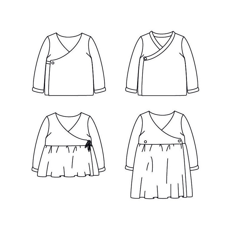 Dublin Cardigan/Kleid für Babies, Ikatee Papierschnittmuster