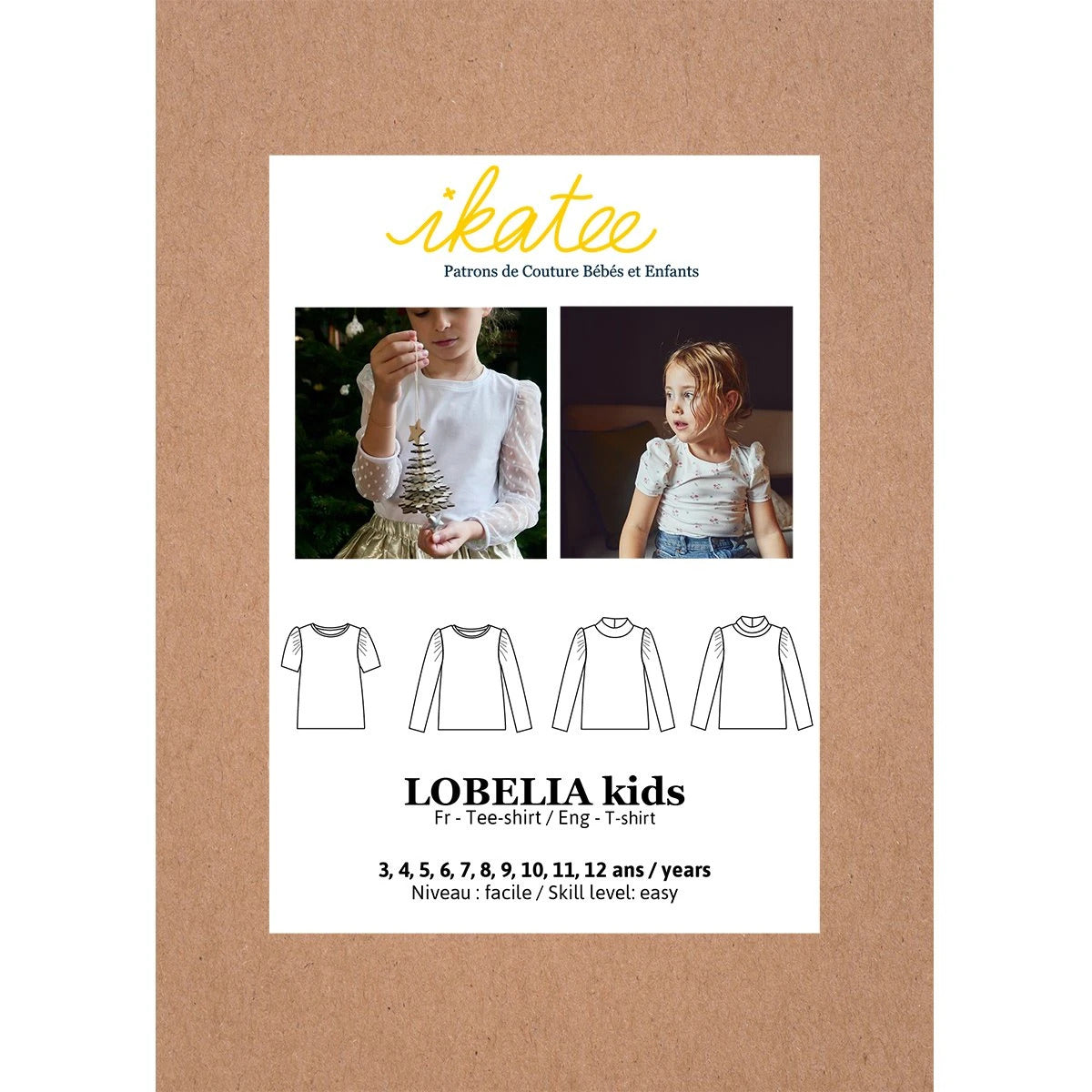 Lobelia T-Shirt für Kinder, Ikatee Papierschnittmuster
