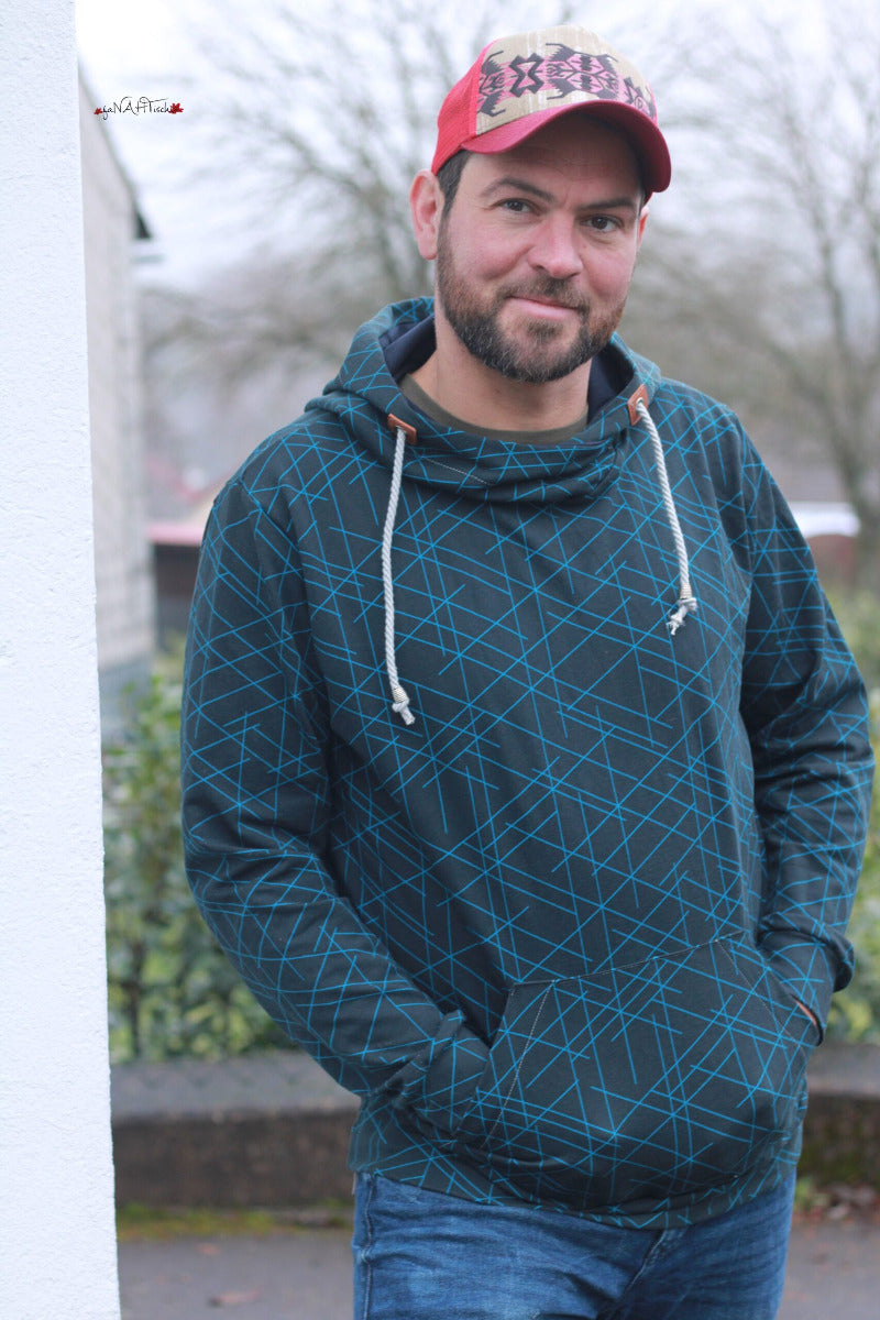 Papierschnittmuster X-te Hoodie Herren von Fadenkäfer