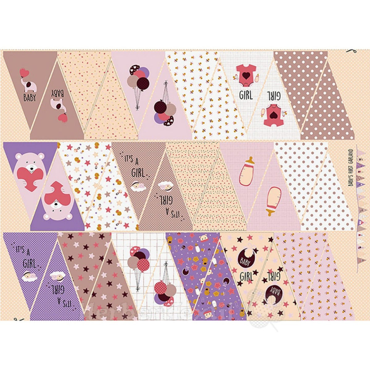 It's a Girl Panel altrosa/offwhite/creme