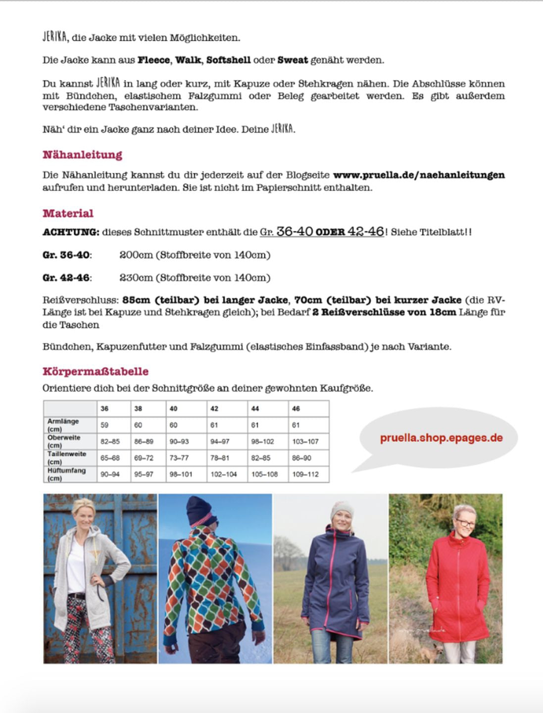 Jacke jErika 36-40 Damen