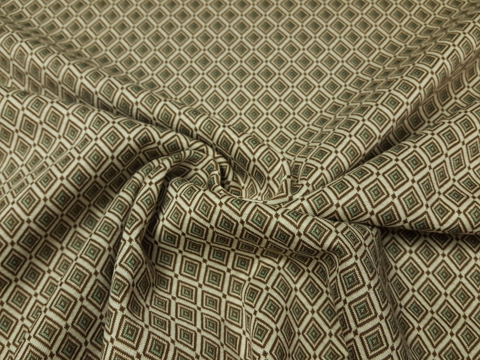 Jacquard retro ecru/braun/mint