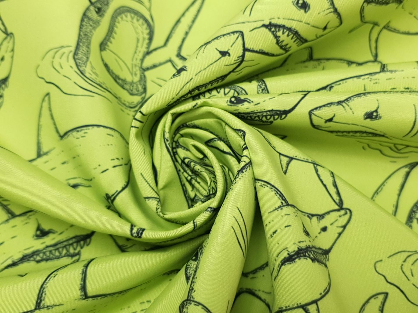 Badehosenstoff Jaws lime/schwarz