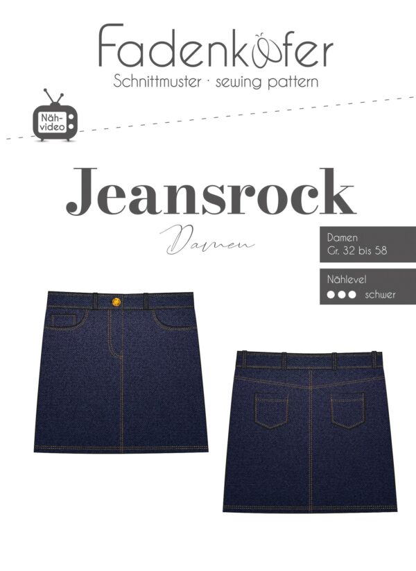 Papierschnittmuster Jeansrock Damen von Fadenkäfer