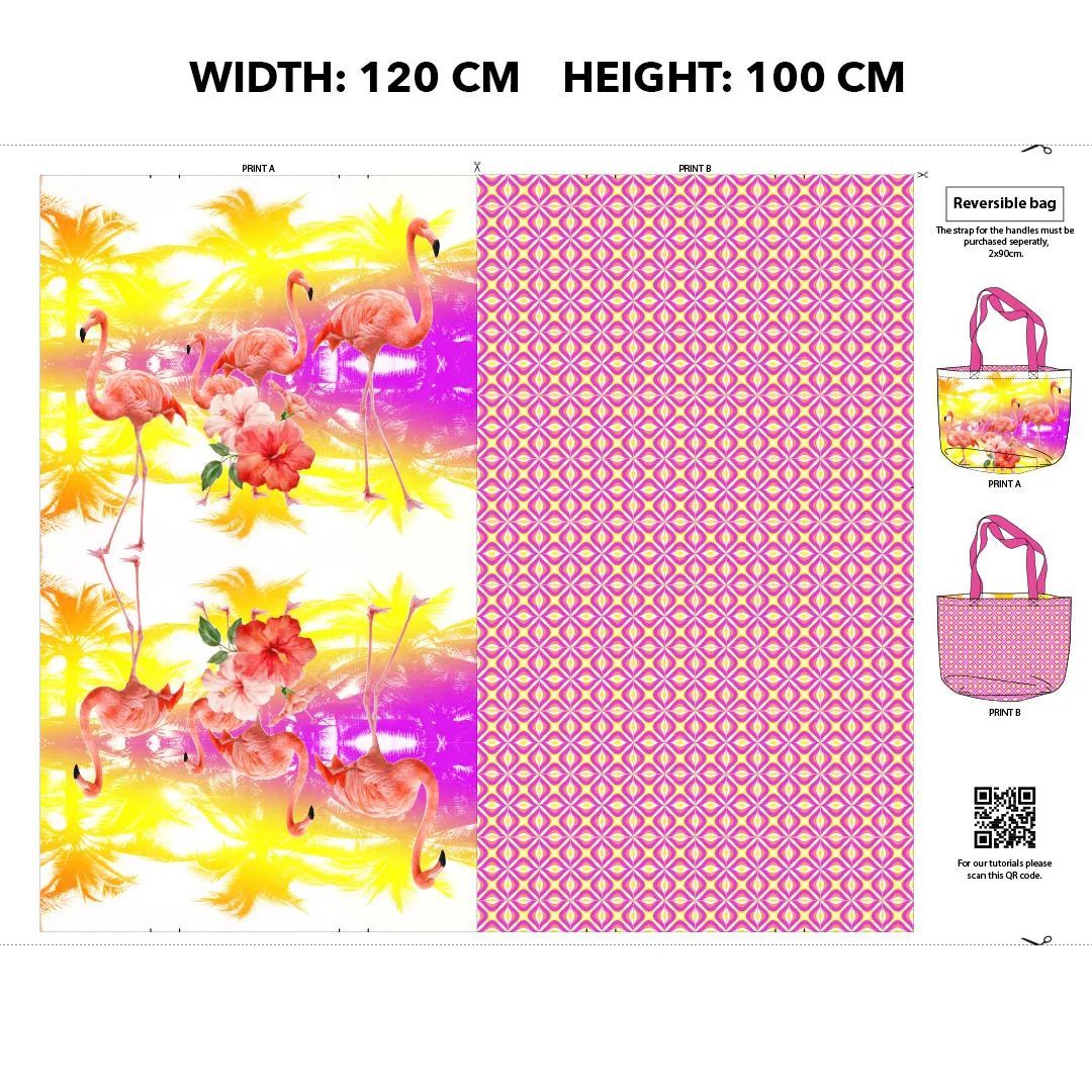 Beachbag Panel pink/korall/gelb