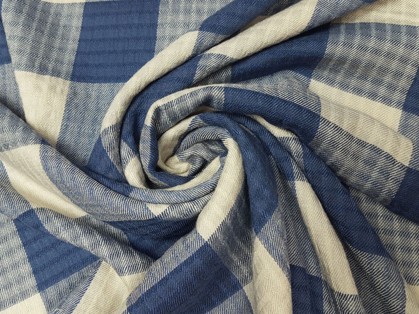 Fancy check denim/sand