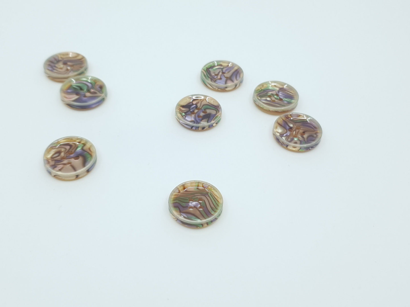 Kunstoffknöpfe 20mm beige/bunt