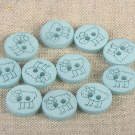 Kunstoffknöpfe Sheep 15mm mint