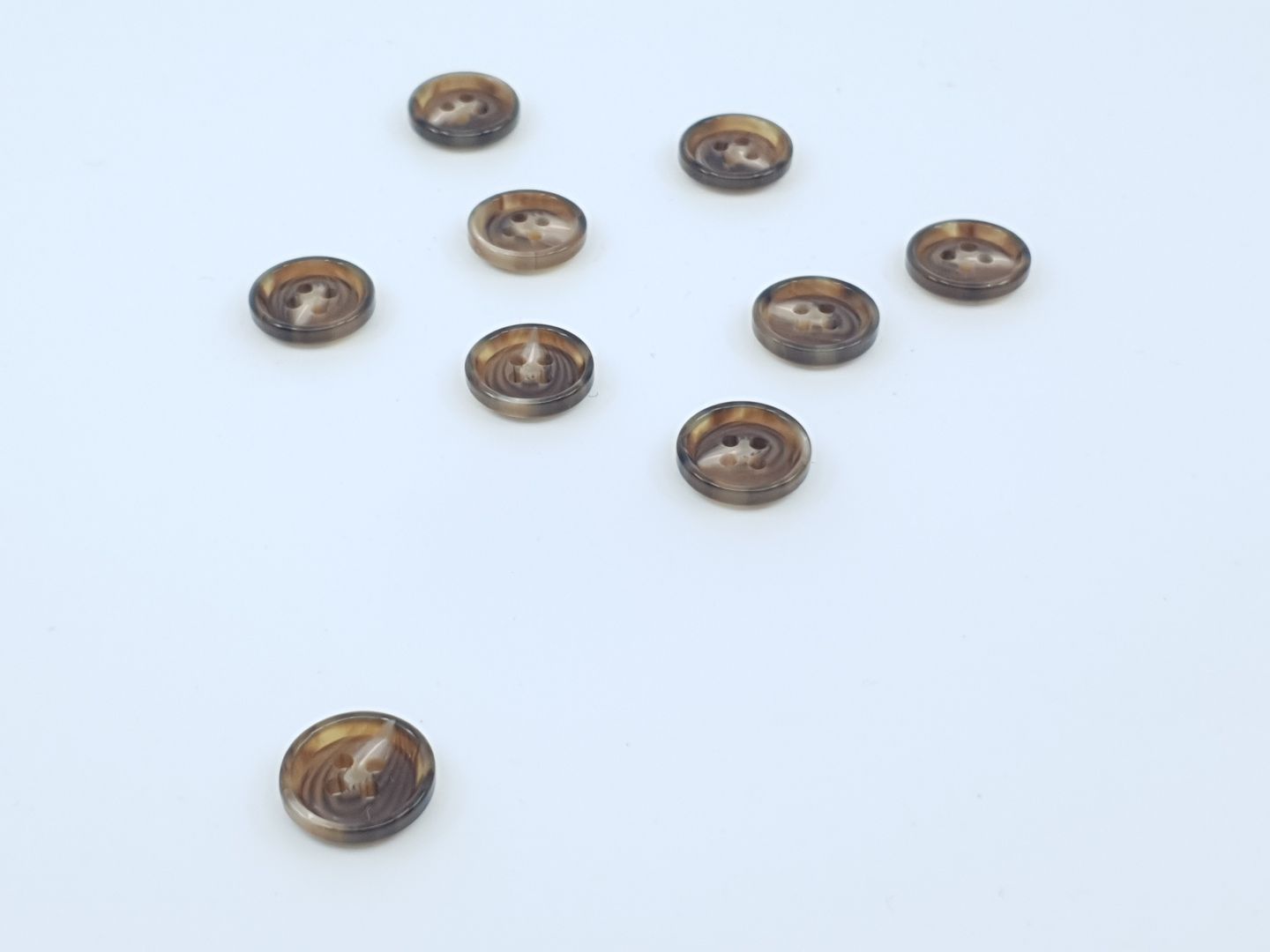 Kunstoffknöpfe mit Rand 20mm dunkelbraun/beige
