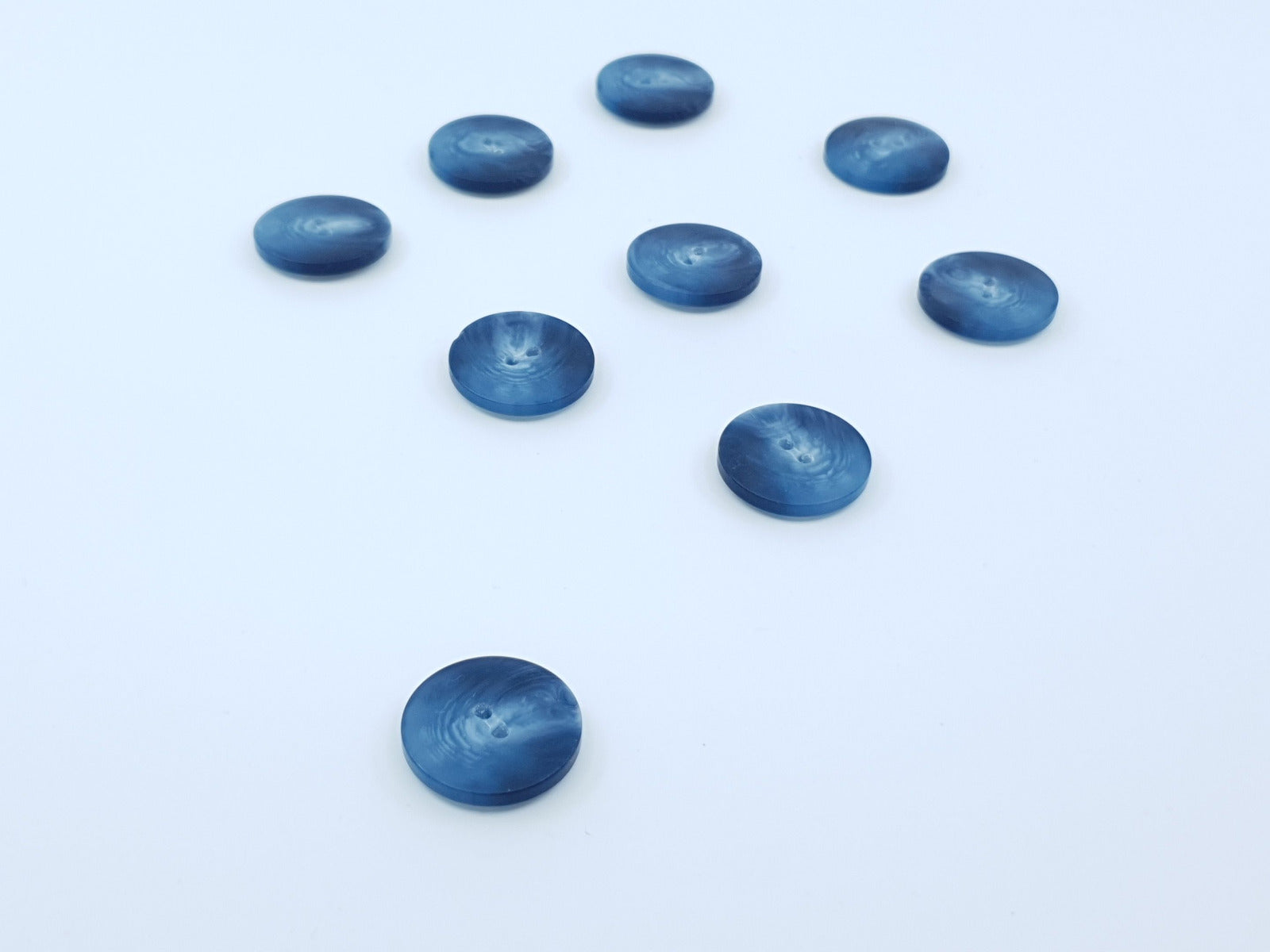 Kunststoffknöpfe 23mm blau/meliert