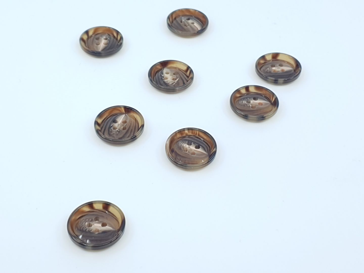 Kunstoffknöpfe mit Rand 23mm dunkelbraun/beige