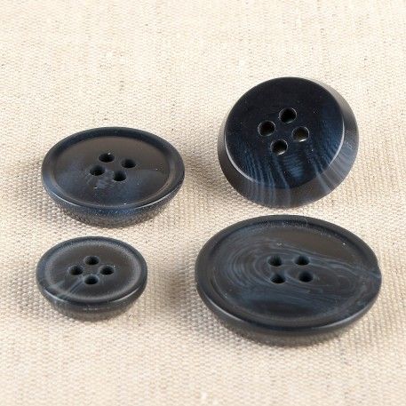 Kunststoffknöpfe Horn 25mm dunkelblau