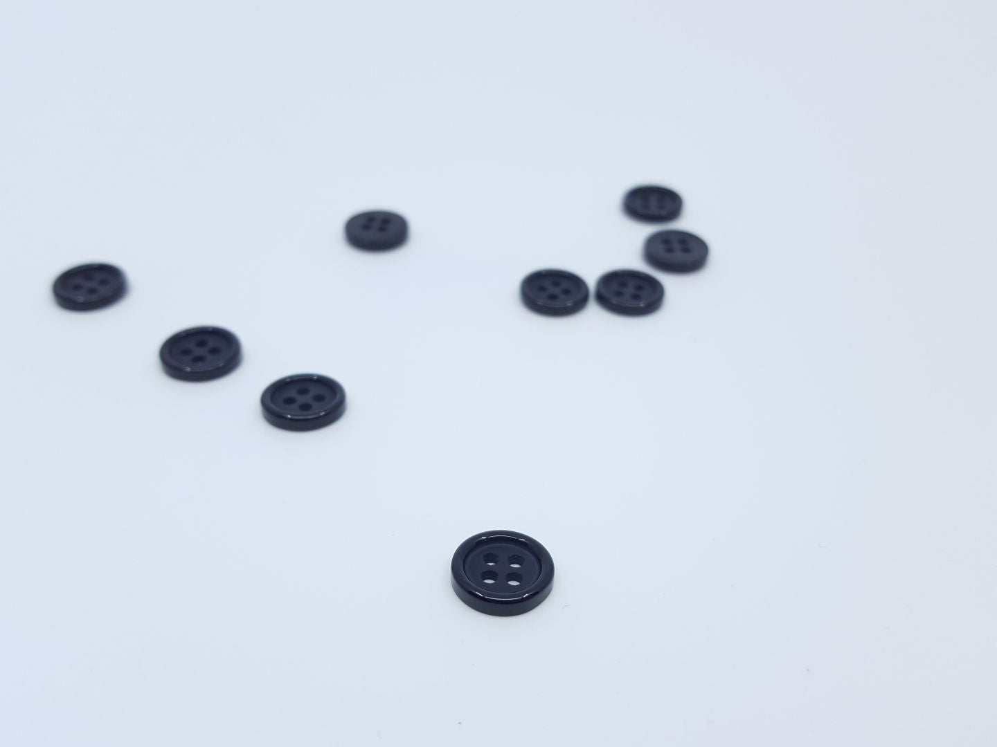Kunststoffknöpfe mit Rand 10mm schwarz