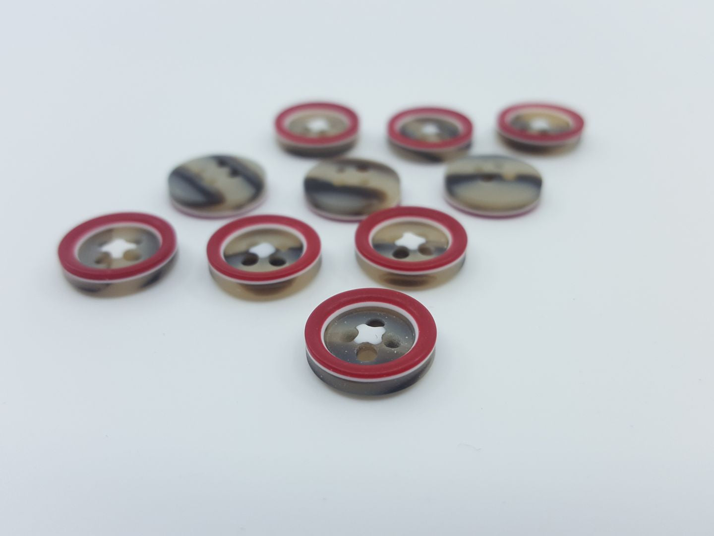 Kunststoffknöpfe mit Rand grau 10mm