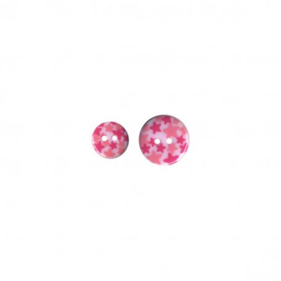 Kunststoffknöpfe Sternchen 18mm rosa