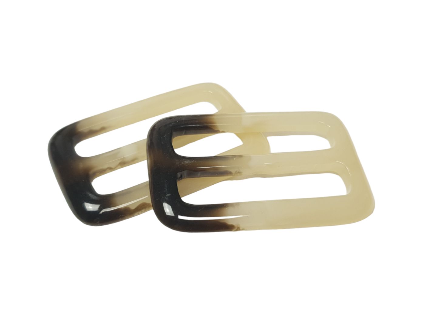 Kunststoffschieber/Versteller für 30mm Gurtband ecru/braun