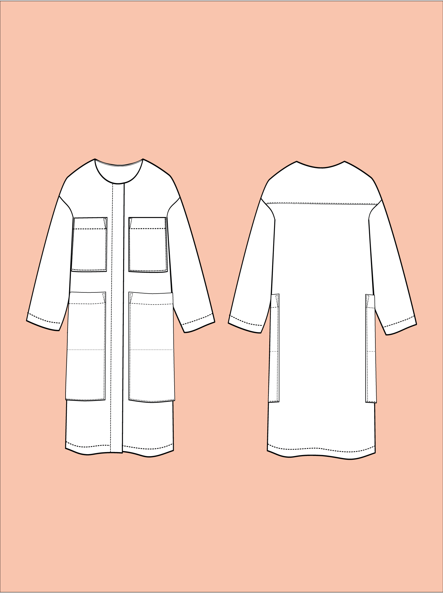 Lab Coat XS-L Papierschnittmuster von The Assembly Line