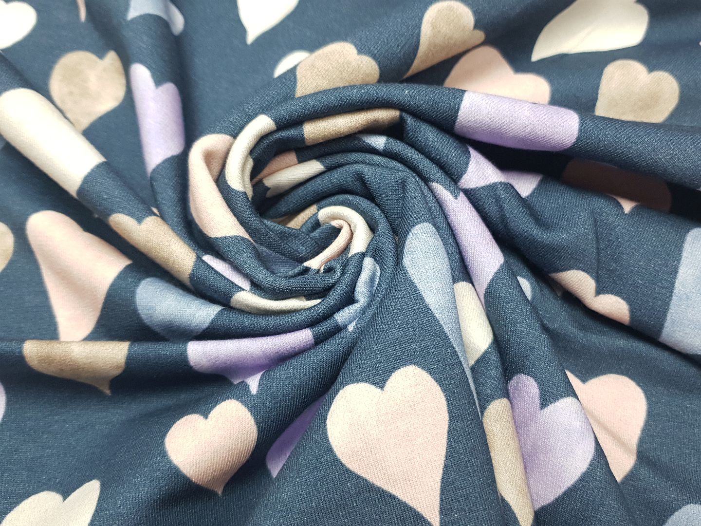 Einzelstück Love Heart anthrazit/lila/lachs/beige