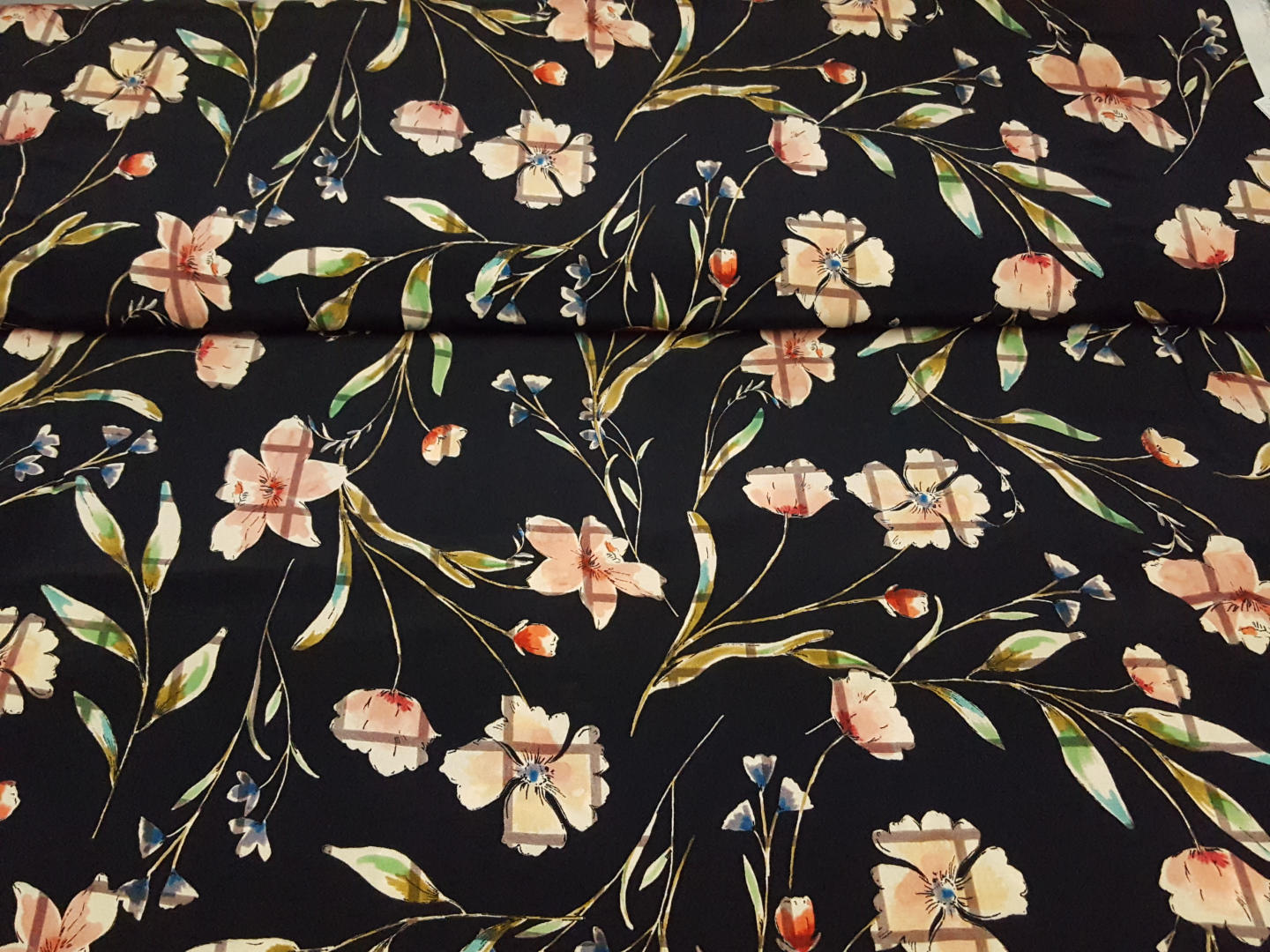 Luella Viskose Webware schwarz/olive/grün/rosa