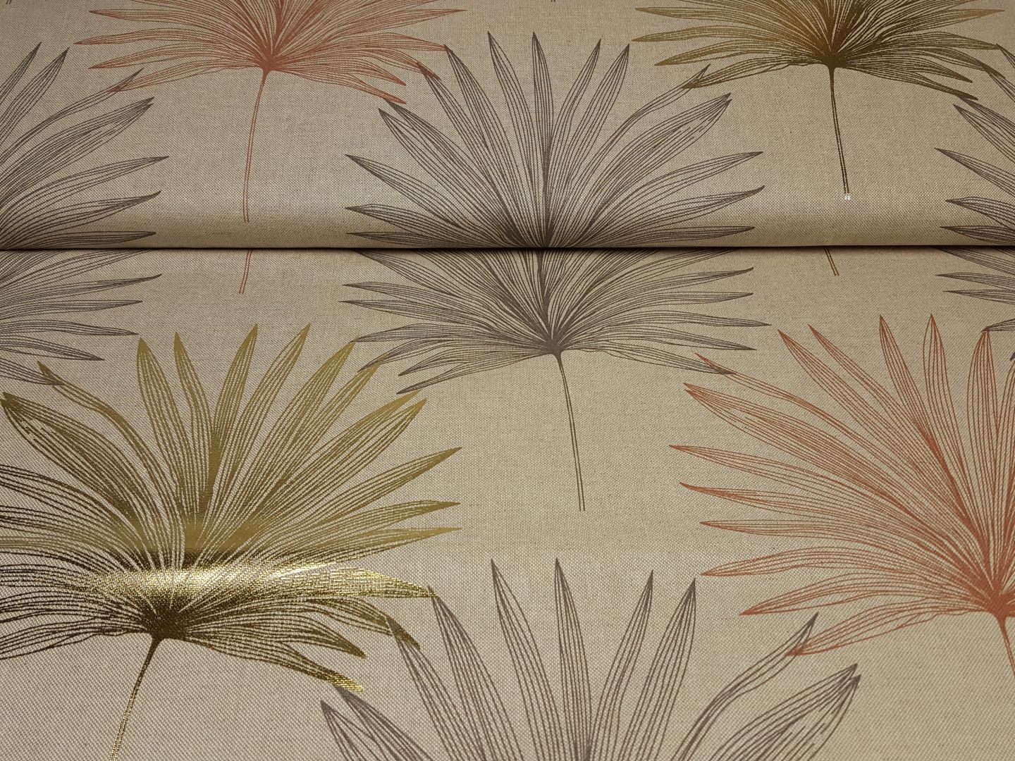 Luxury Palm beige/terracotta/gold