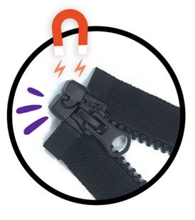 magnetischer Reissverschluss teilbar 65cm blaugrau