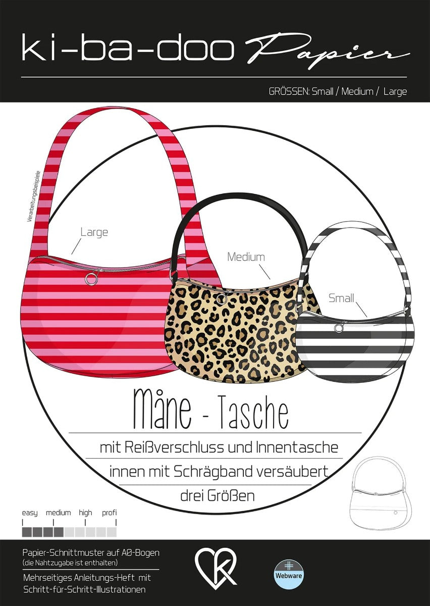 Tasche Måne, Ki-ba-doo Papierschnittmuster