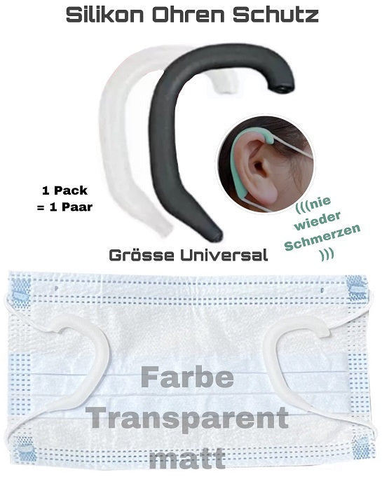 Silikon Ohrschutz für Masken schwarz